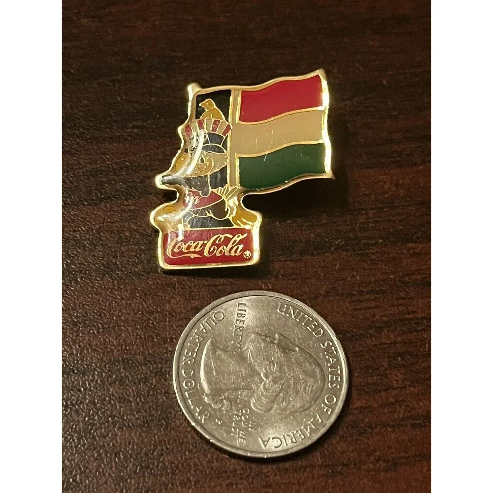Vintage 1984‎ Los Angeles Olympics Coca Cola Sam Eagle Zimbabwe Flag Lapel Pin